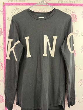 KING apparel shirt graphic top Black Long-Sleeve 'KING' Graphic Tee